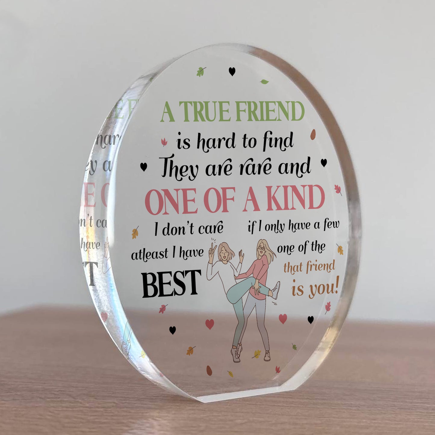 Gift For Best Friend TRUE FRIEND PLAQUE Acrylic Plaque