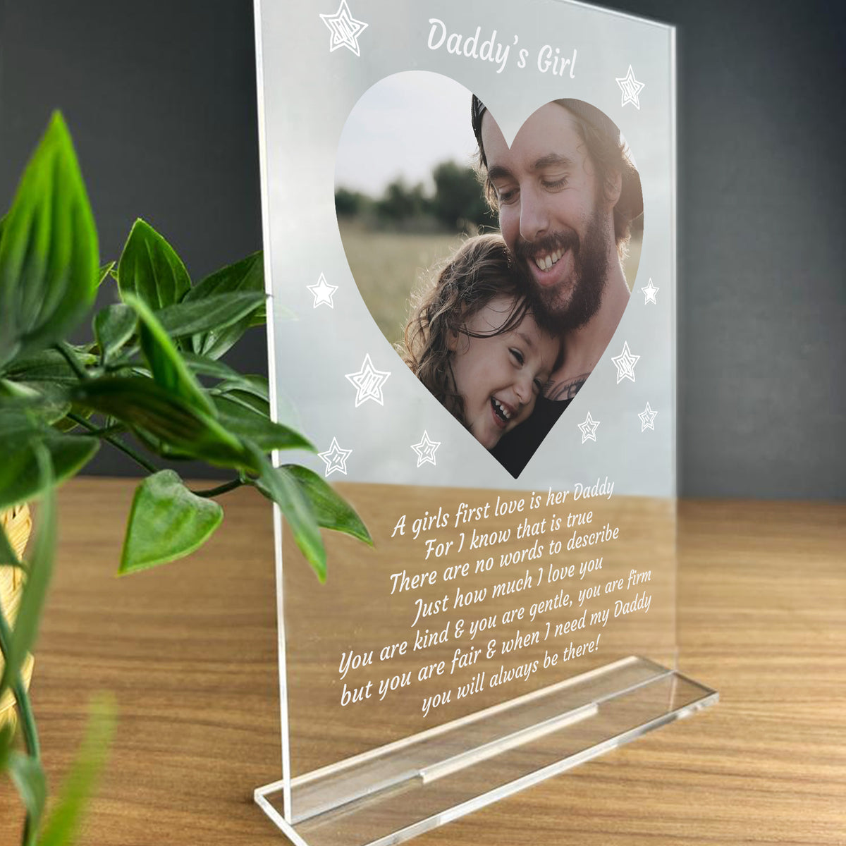 Personalised Daddy Daughter Photo Plaque Gifts For Daddy