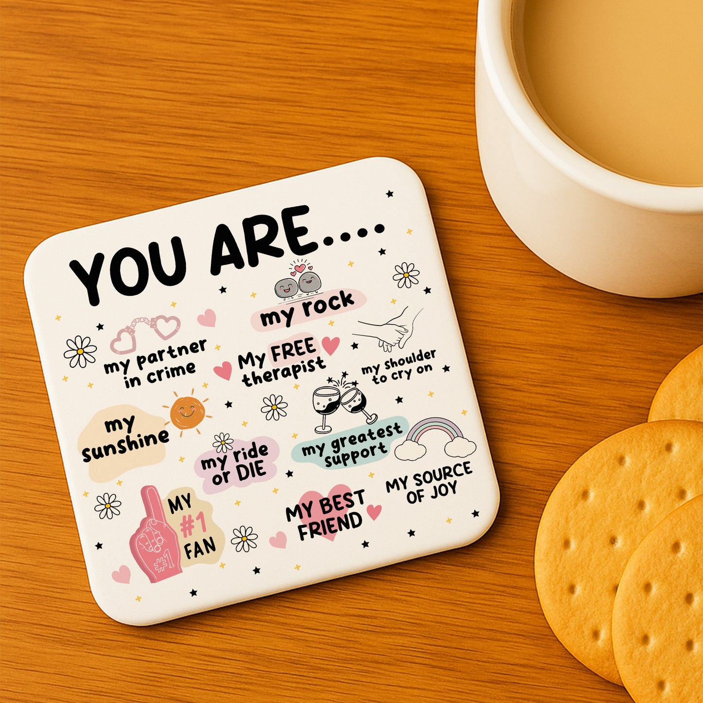Birthday Gift For Best Friend Bestie Coaster Christmas Gift