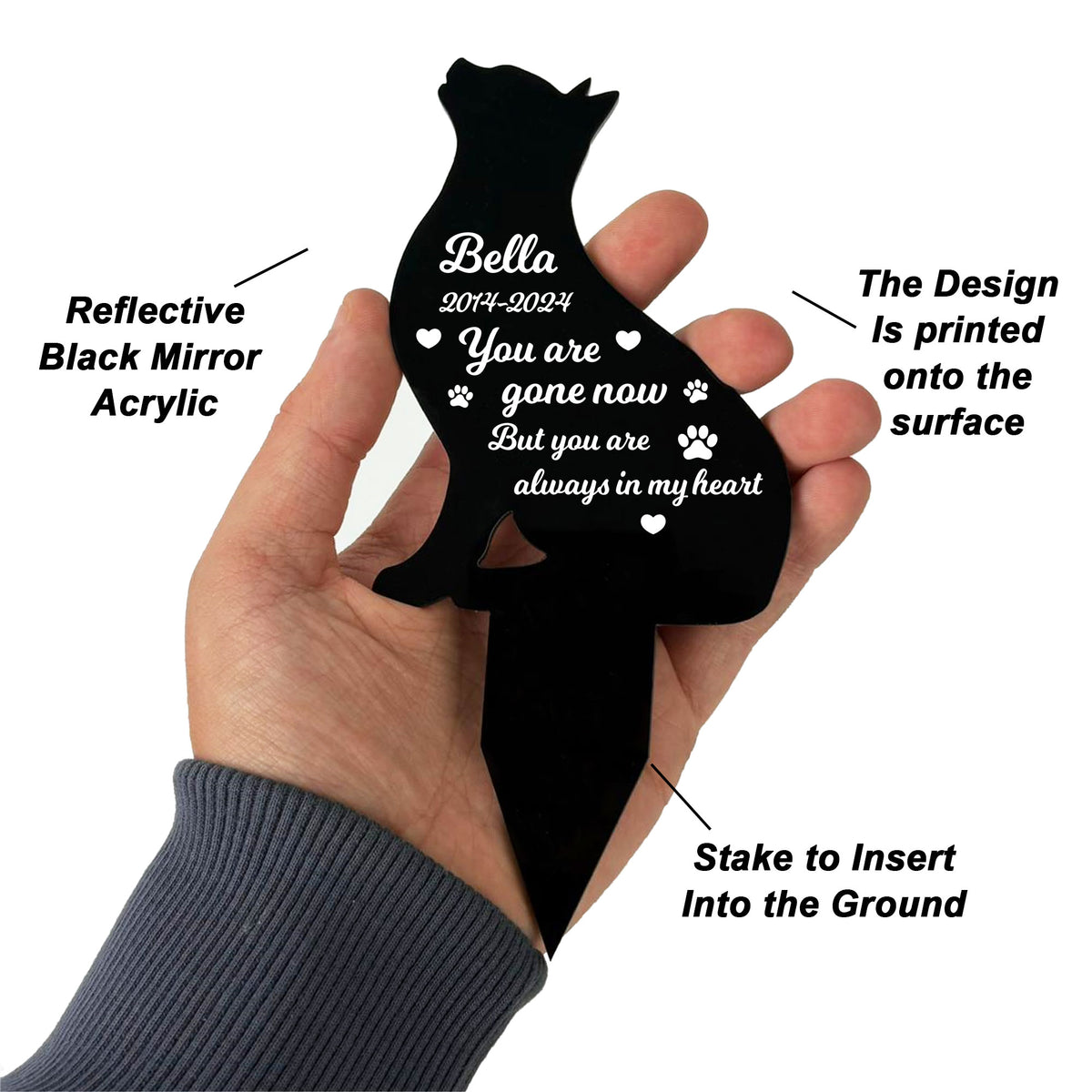 Custom Cat Memorial Stake Cat Memorial Plaque with Stake