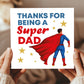 Super Dad Thank You Card For Fathers Day Birthday 145 x 145mm