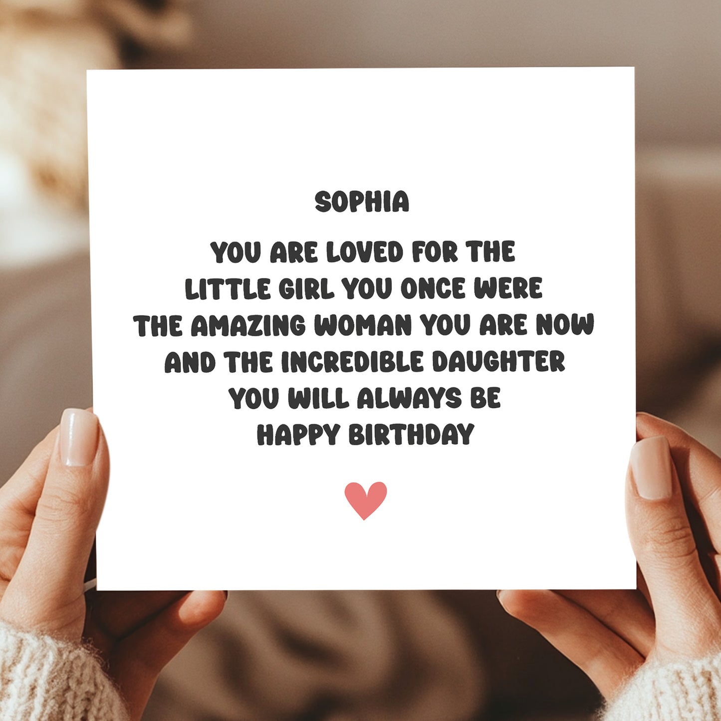 Personalised Daughter Birthday Card With Any Name Card From Mum