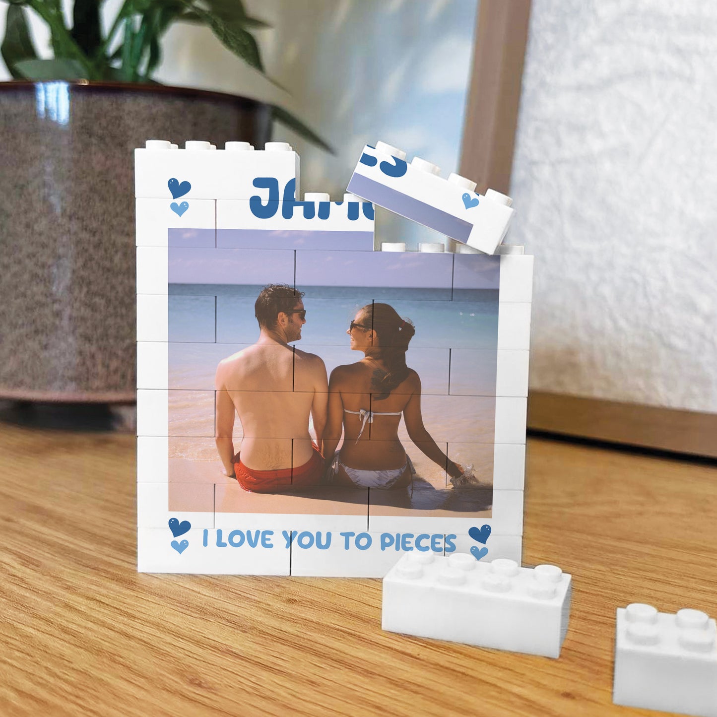 Personalised Photo Block Anniversary Gift For Husband Boyfriend