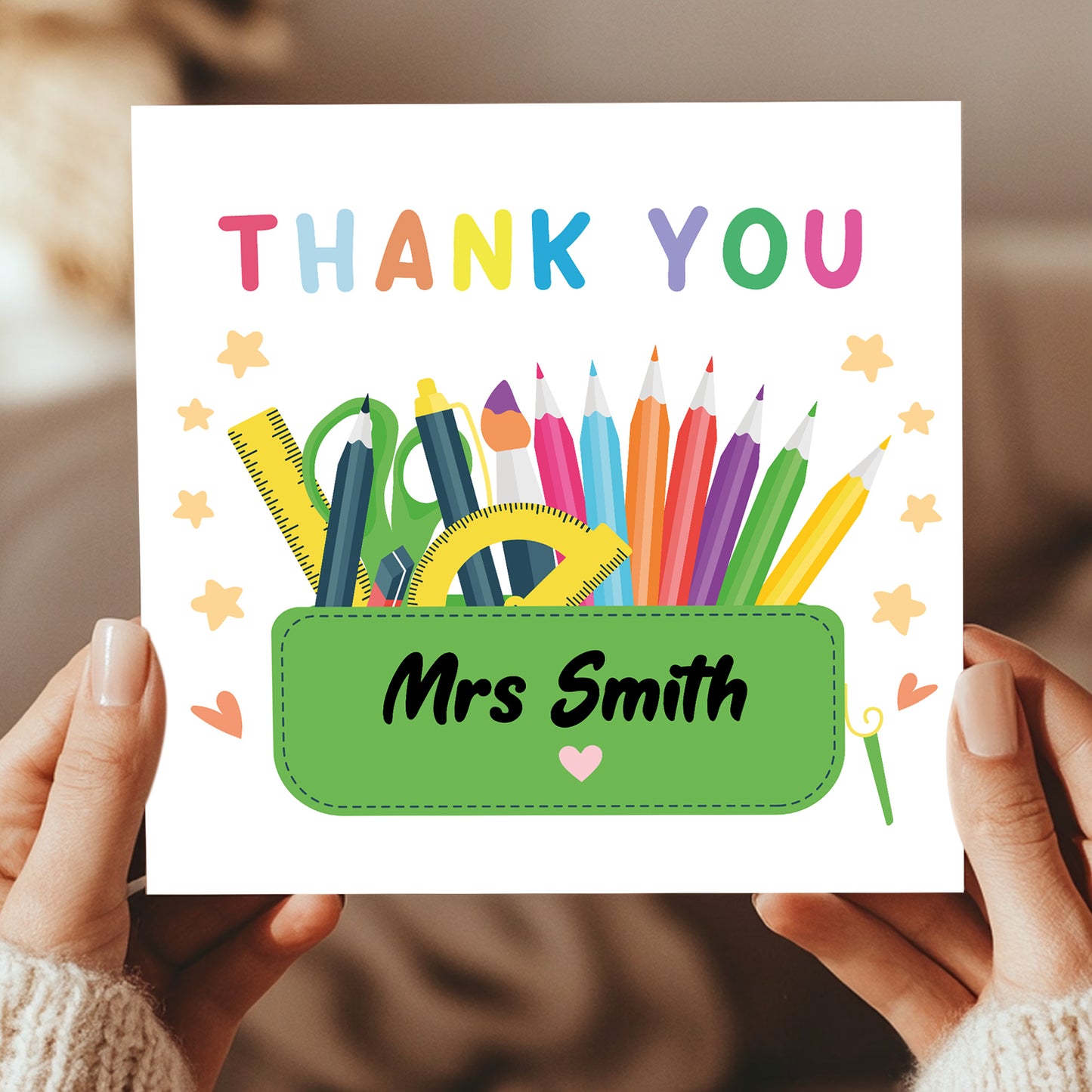 Personalised Thank You Card Teacher Appreciation Cards School