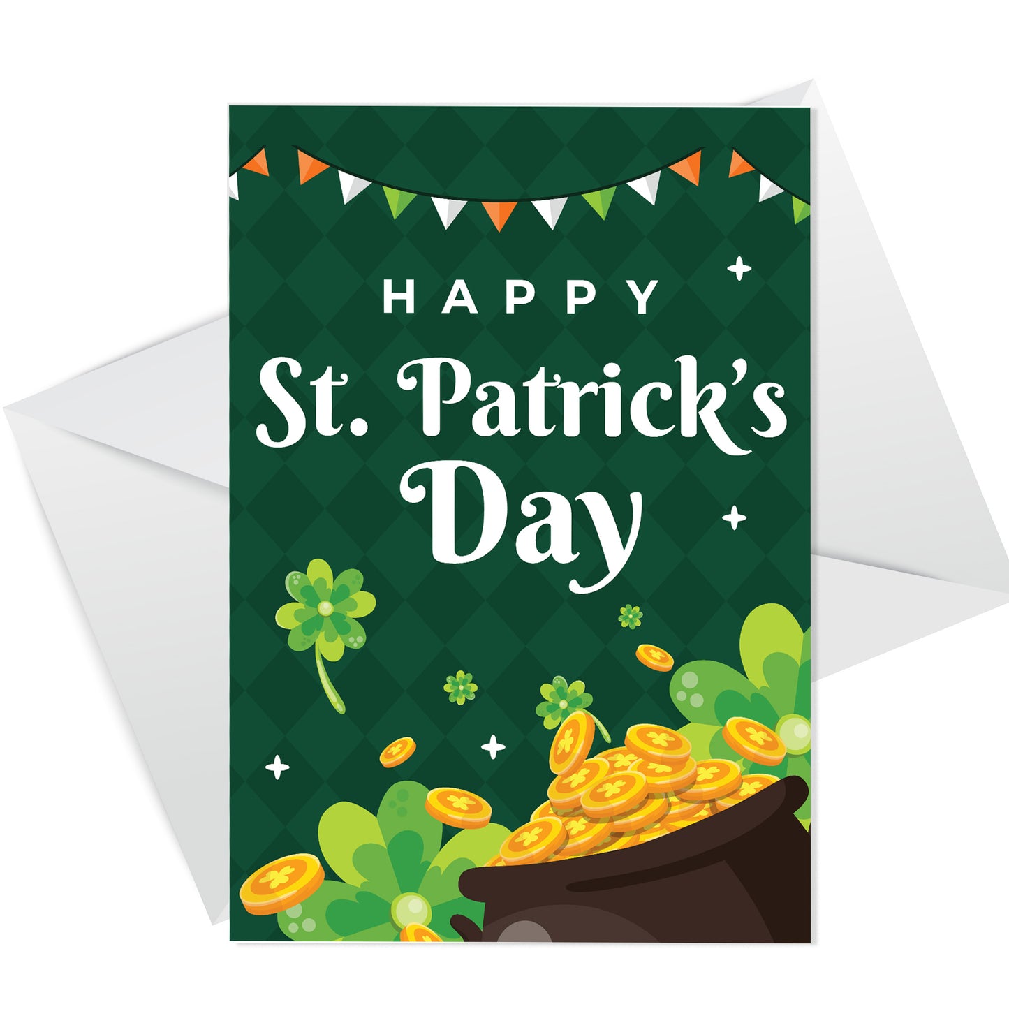 Pack of 6 St. Patrick's Day Greeting Cards and White Envelopes