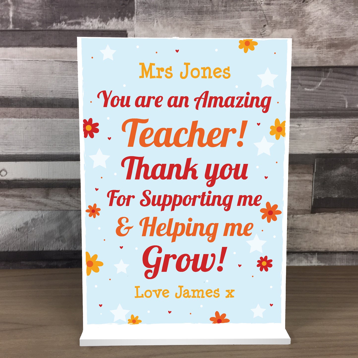 Teacher Thank You Personalised Gifts From Students Nursery
