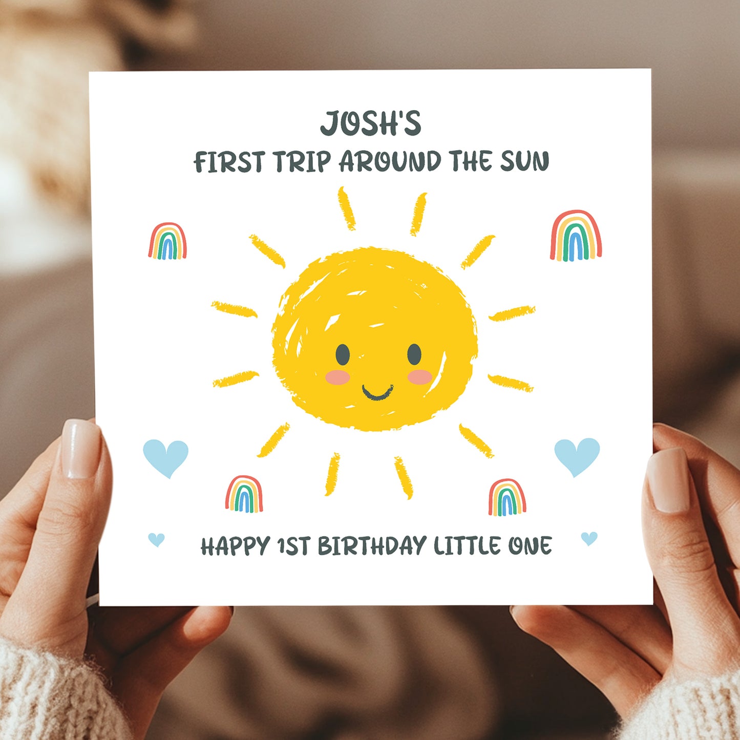 Personalised 1st Birthday Card For Son Grandson First Trip Card