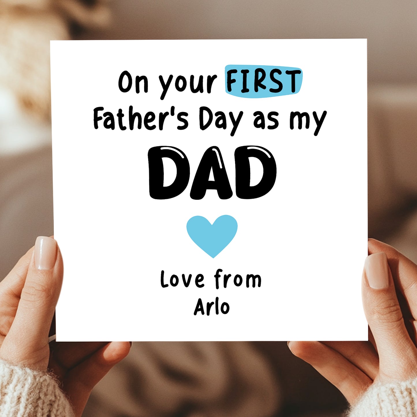 First Fathers Day Card For Dad Daddy Personalised Dad Card
