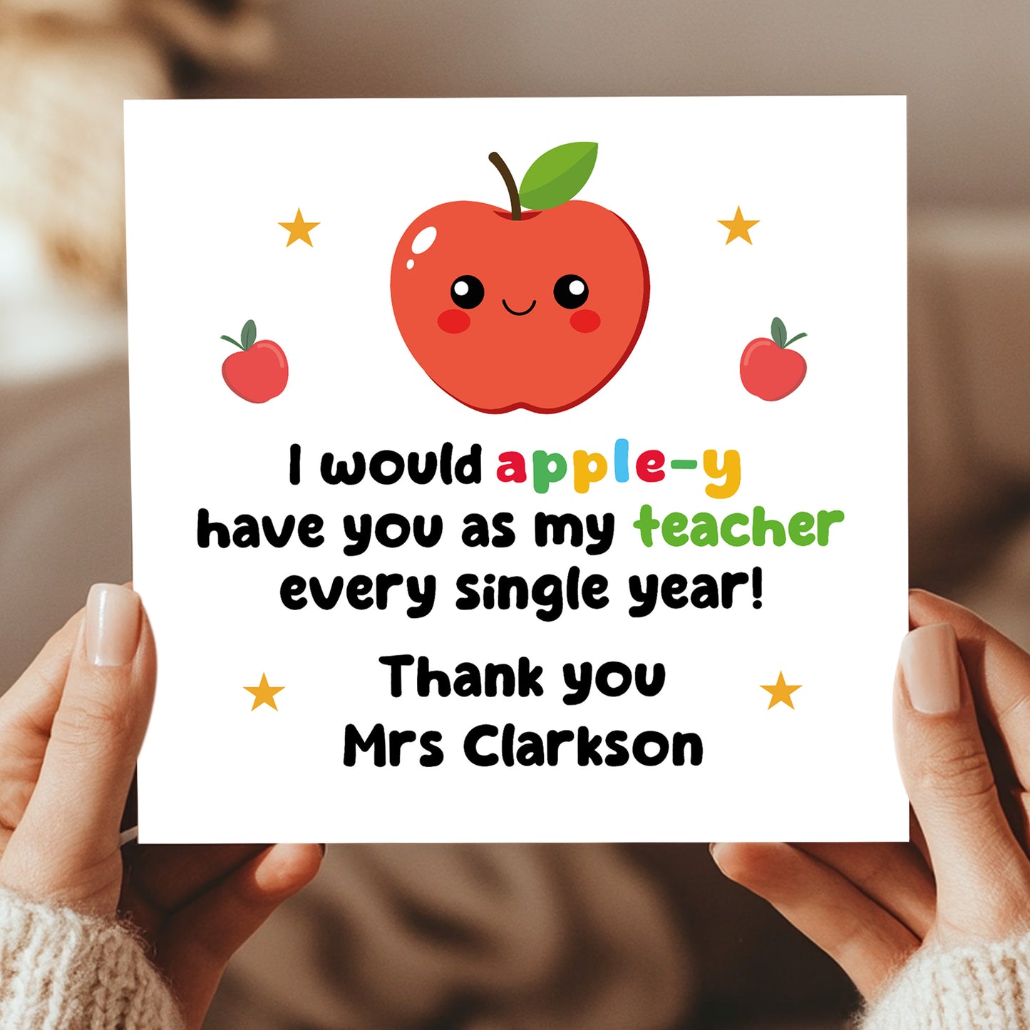 Funny Thank You Card For Teacher Appley Have You As My Teacher