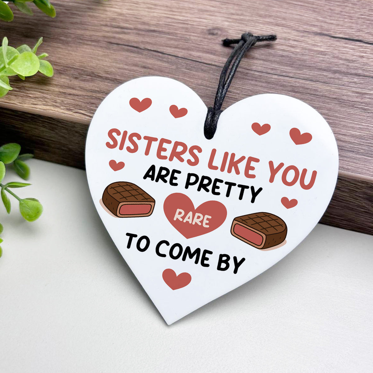 Funny Gifts For Sister Sisters Rare To Come By Heart Plaque