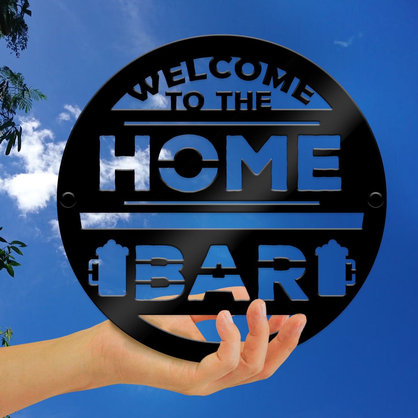 Home Bar Welcome Sign Plaque Garden Bar Man Cave 23x23cm