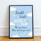 Blue Nursery Prints Set of 3 Baby Boys Girls Bedroom Wall Art