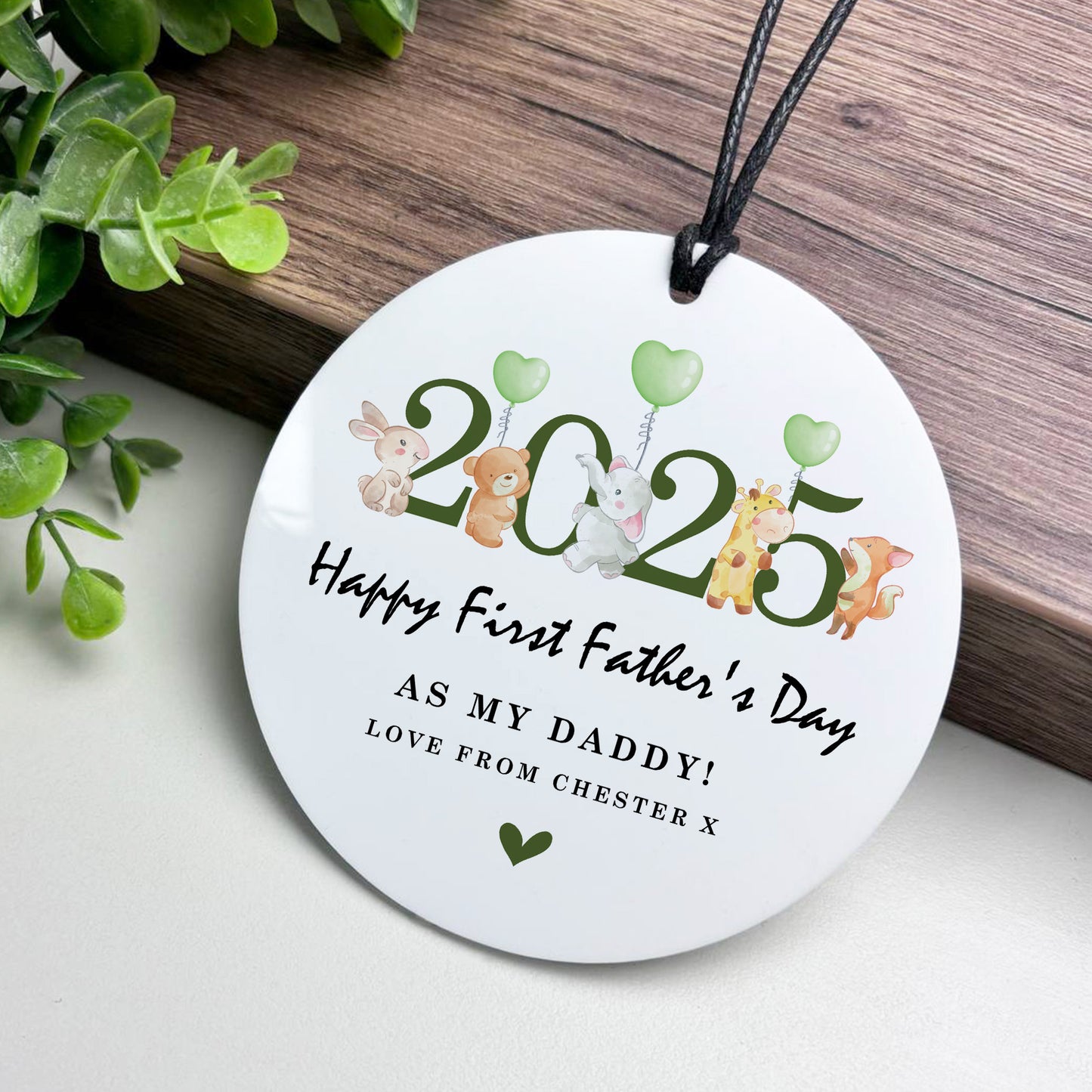 First Fathers Day Personalised Hanging Plaque Gift For Daddy 1st