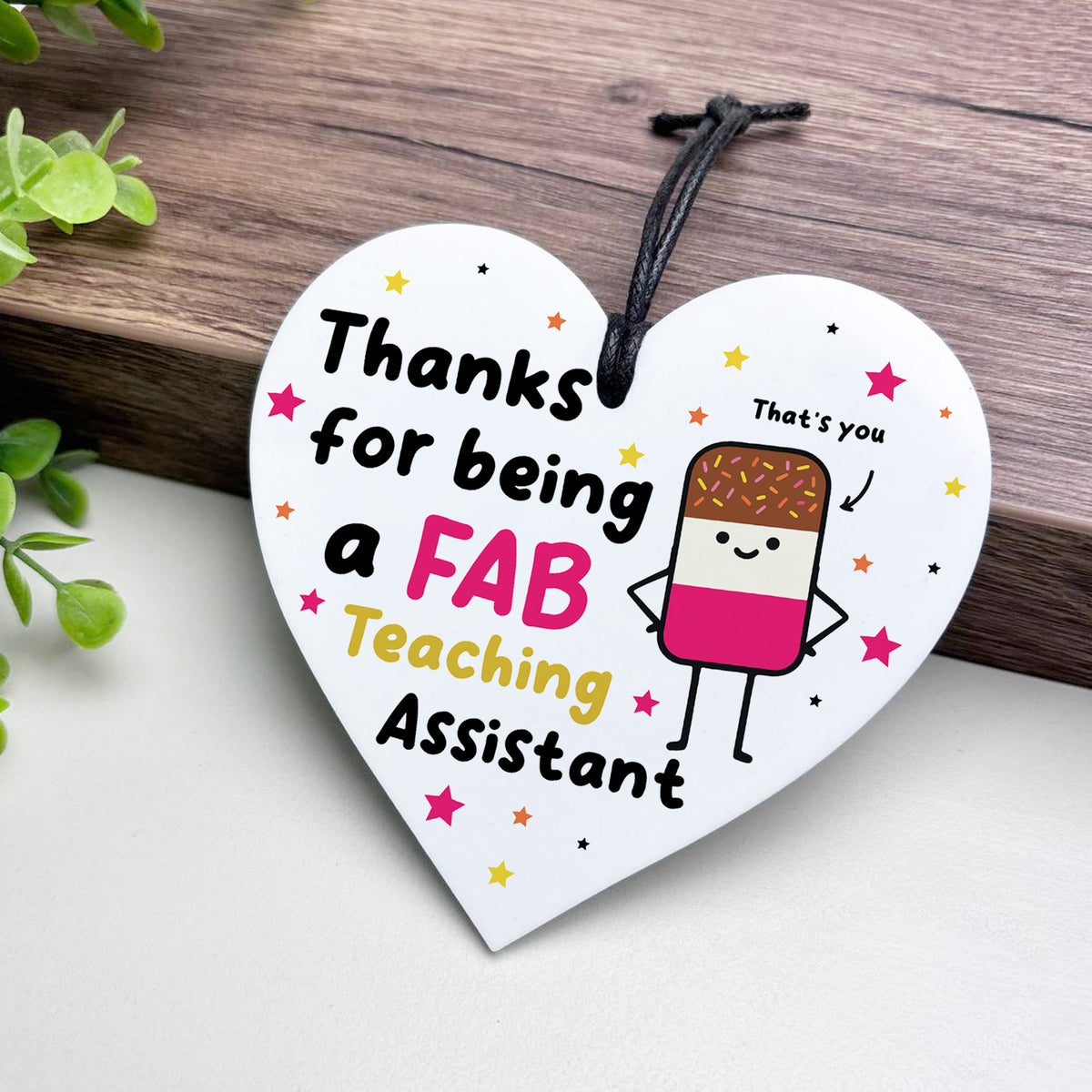Teaching Assistant Gift Hanging Heart Thank You Gift FAB TA