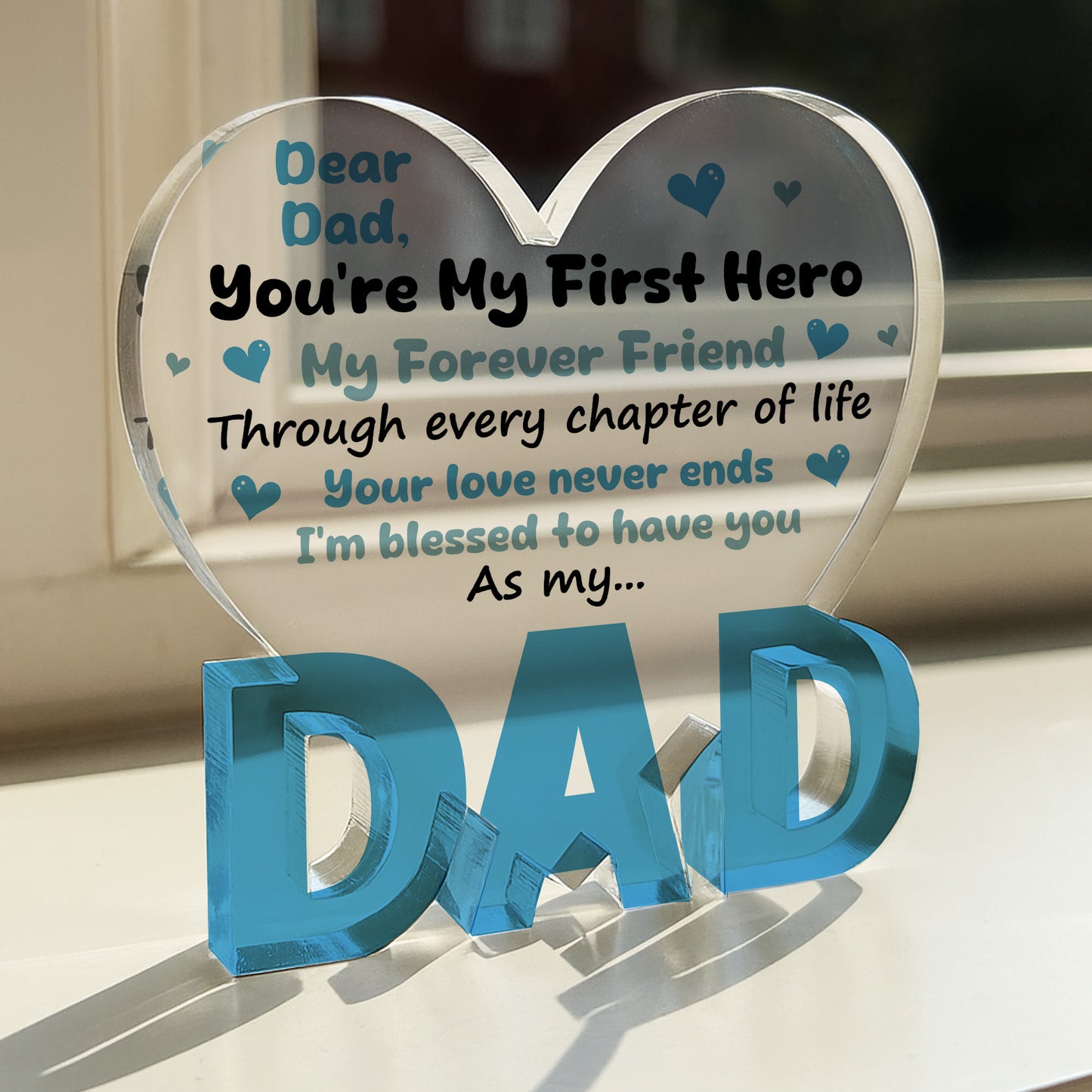 Gifts For Dad Birthday Gifts Acrylic Plaque MY HERO Dad Gift
