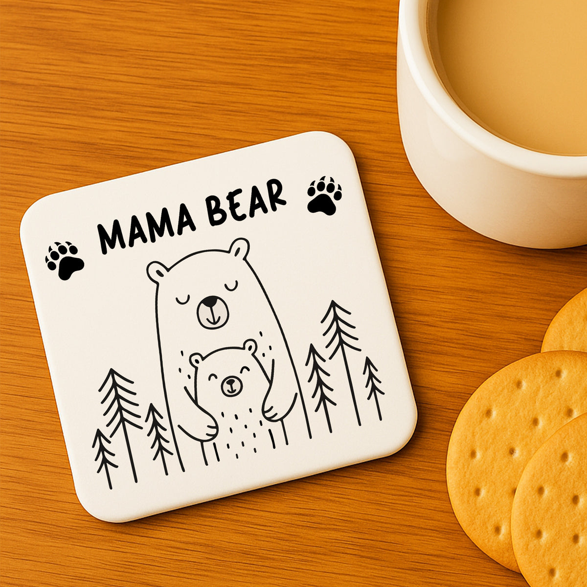Mama Bear Coaster Gift For Mum From Daughter Birthday Mothers
