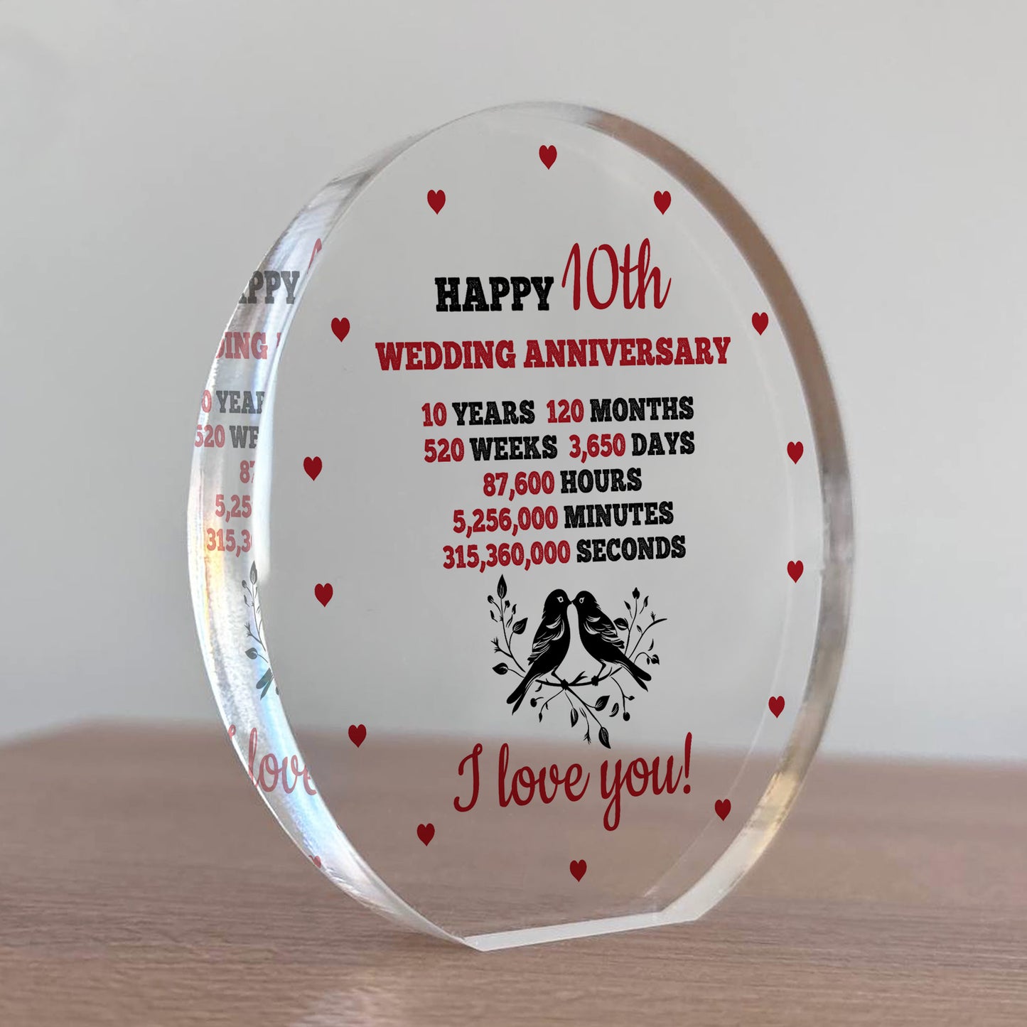 10th Anniversary Wedding Gifts for Wife Couple Gift Acrylic Sign
