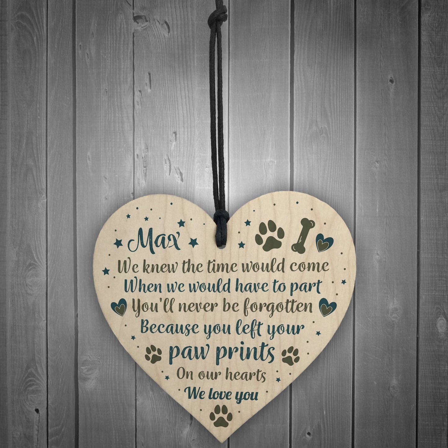 Dog Memorial Wooden Christmas Tree Decoration Personalised Pet