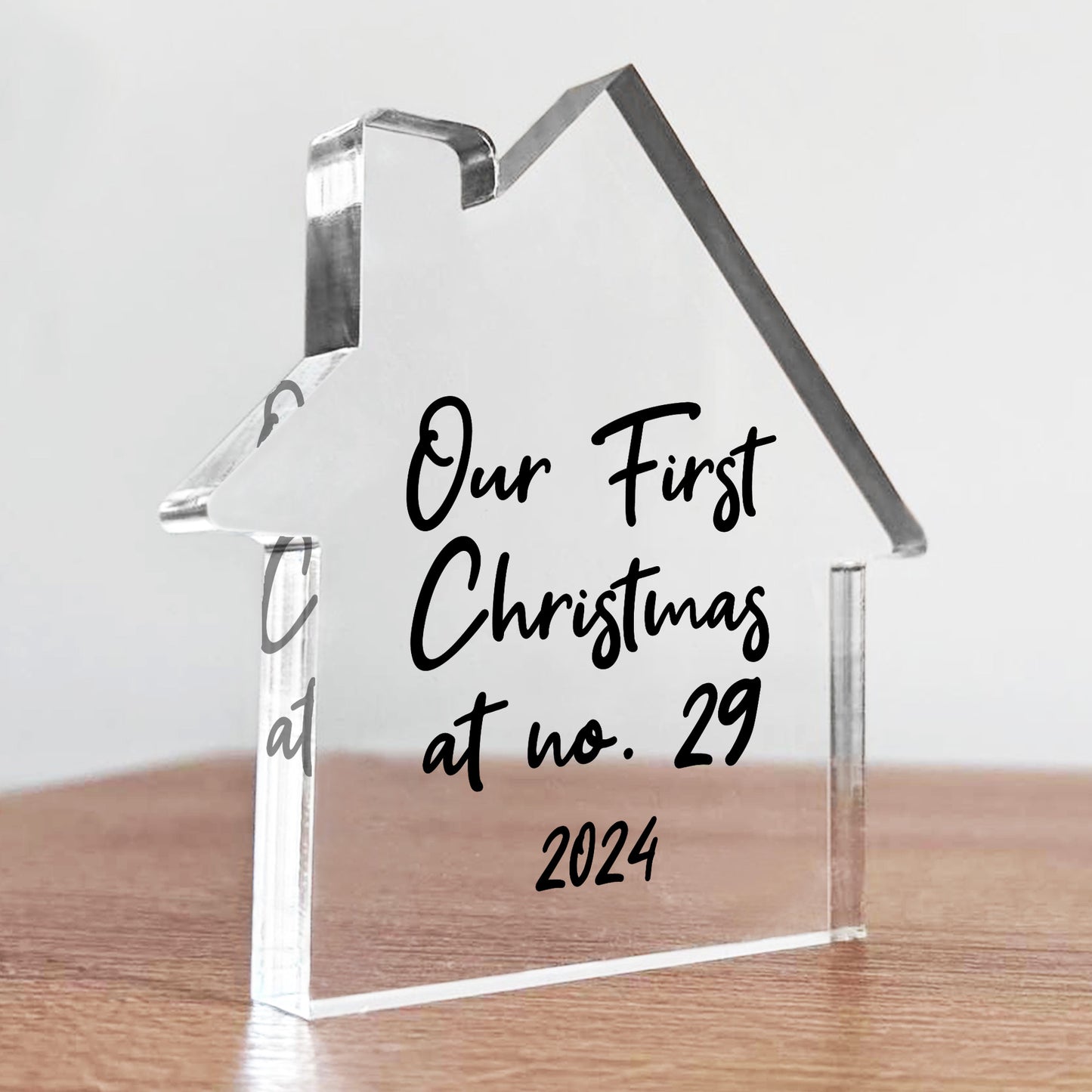 Personalised First Christmas At House Number Acrylic New Home