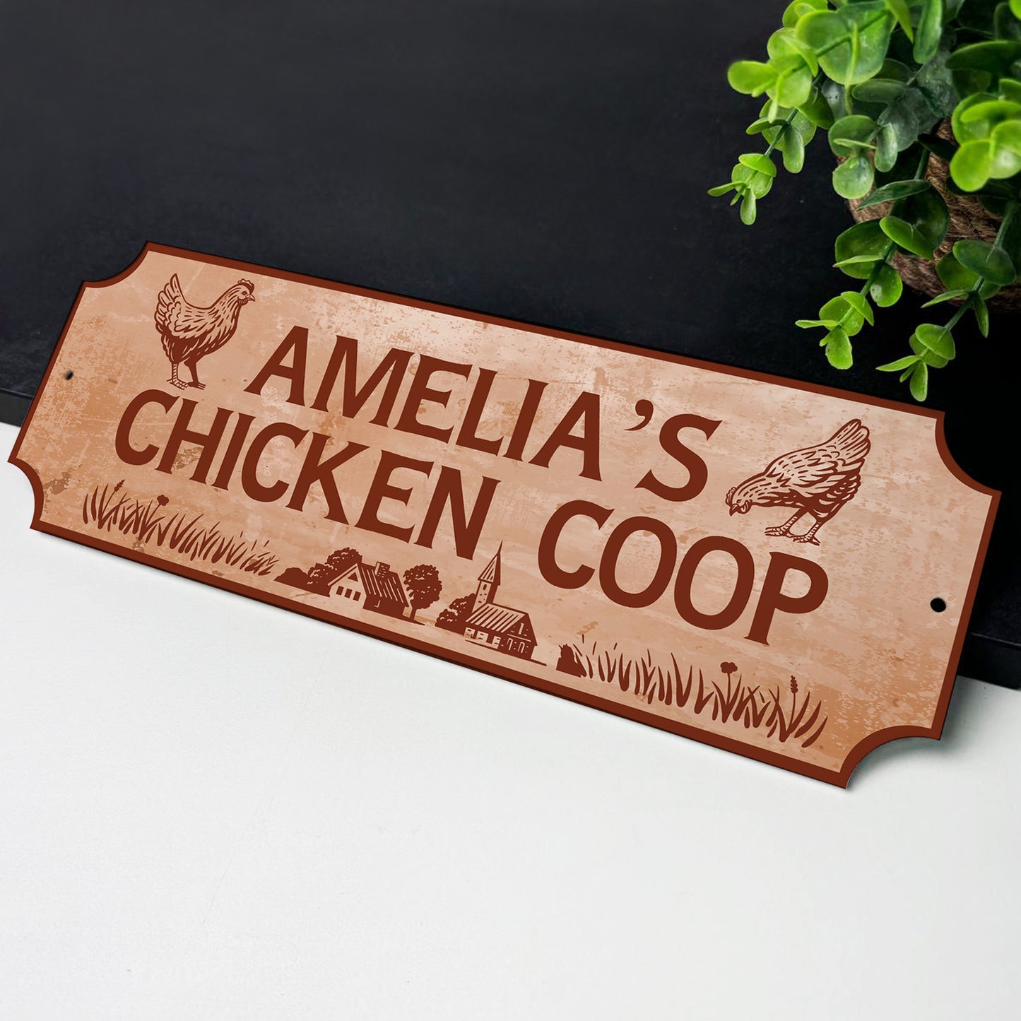 Personalised Chicken Coop Farm Sign For Outside Hen House Plaque