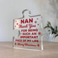 Gifts For Nan Thank You Important Piece Of My Life Nan Gift