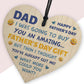 Funny Fathers Day Dad Wooden Heart Joke Gift For Him Novelty