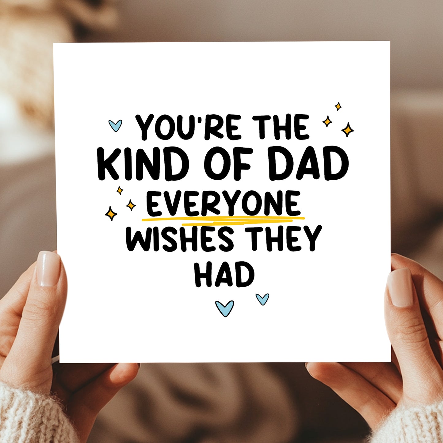 Cute Card For Dad For Birthday Fathers Day With Envelope