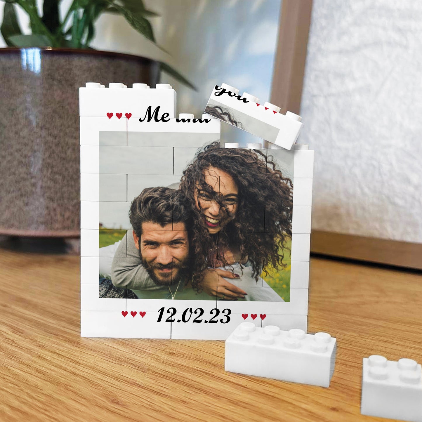 Personalised Photo Block Gift for Couple ME & YOU Boyfriend Gift