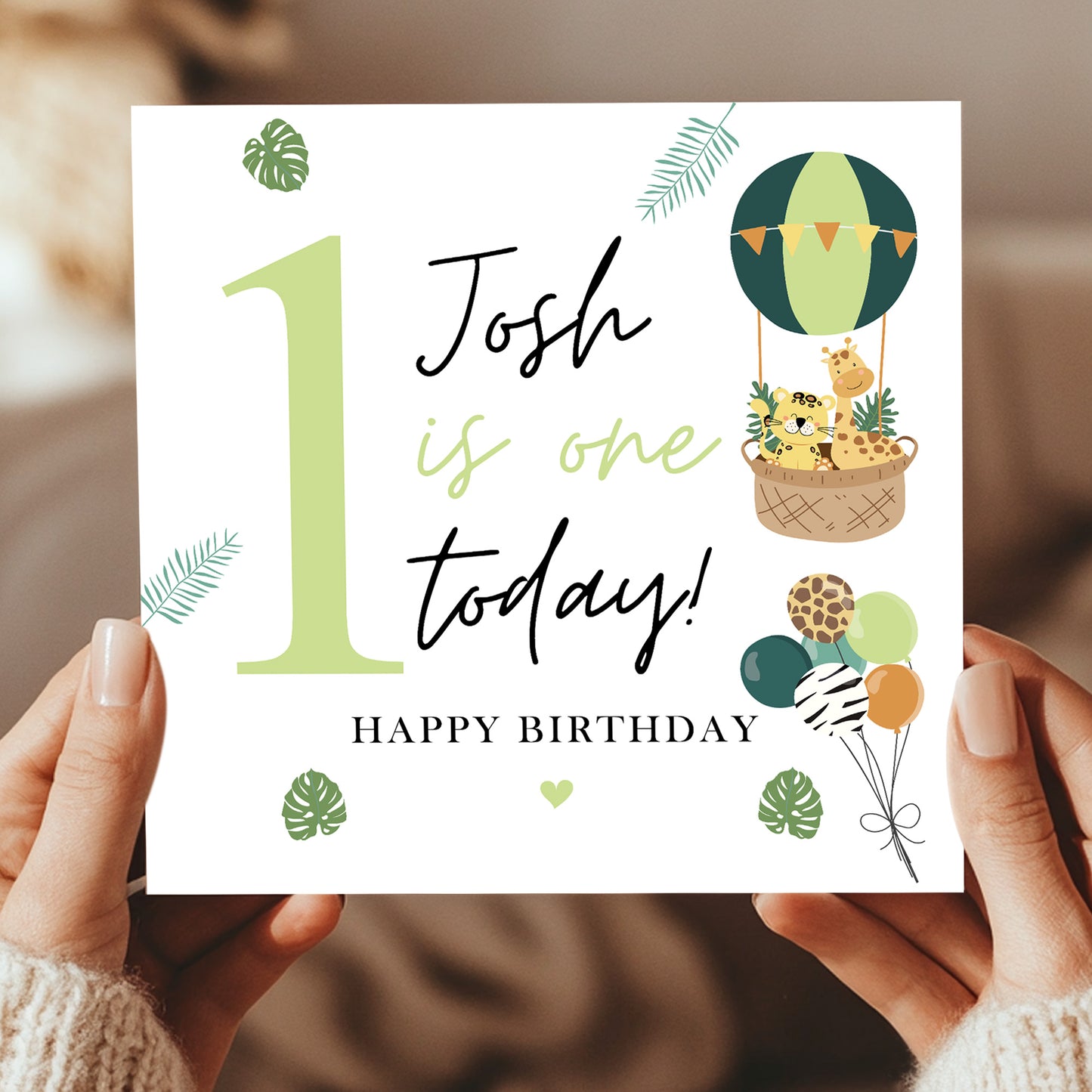 Personalised First Birthday Card For Baby Boy Son Grandson