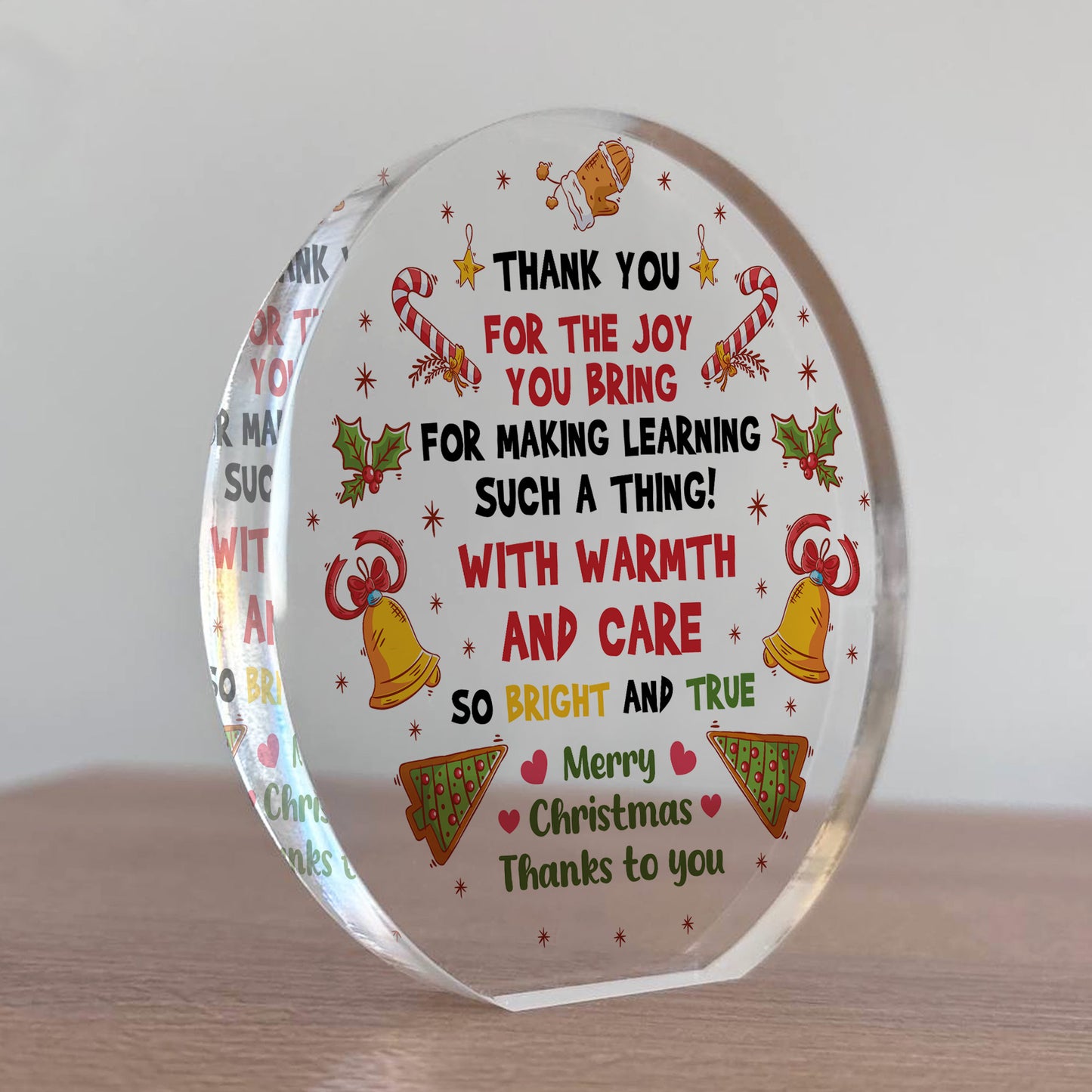 Christmas Gift For Teacher Acrylic Plaque Poem Assistant Gift