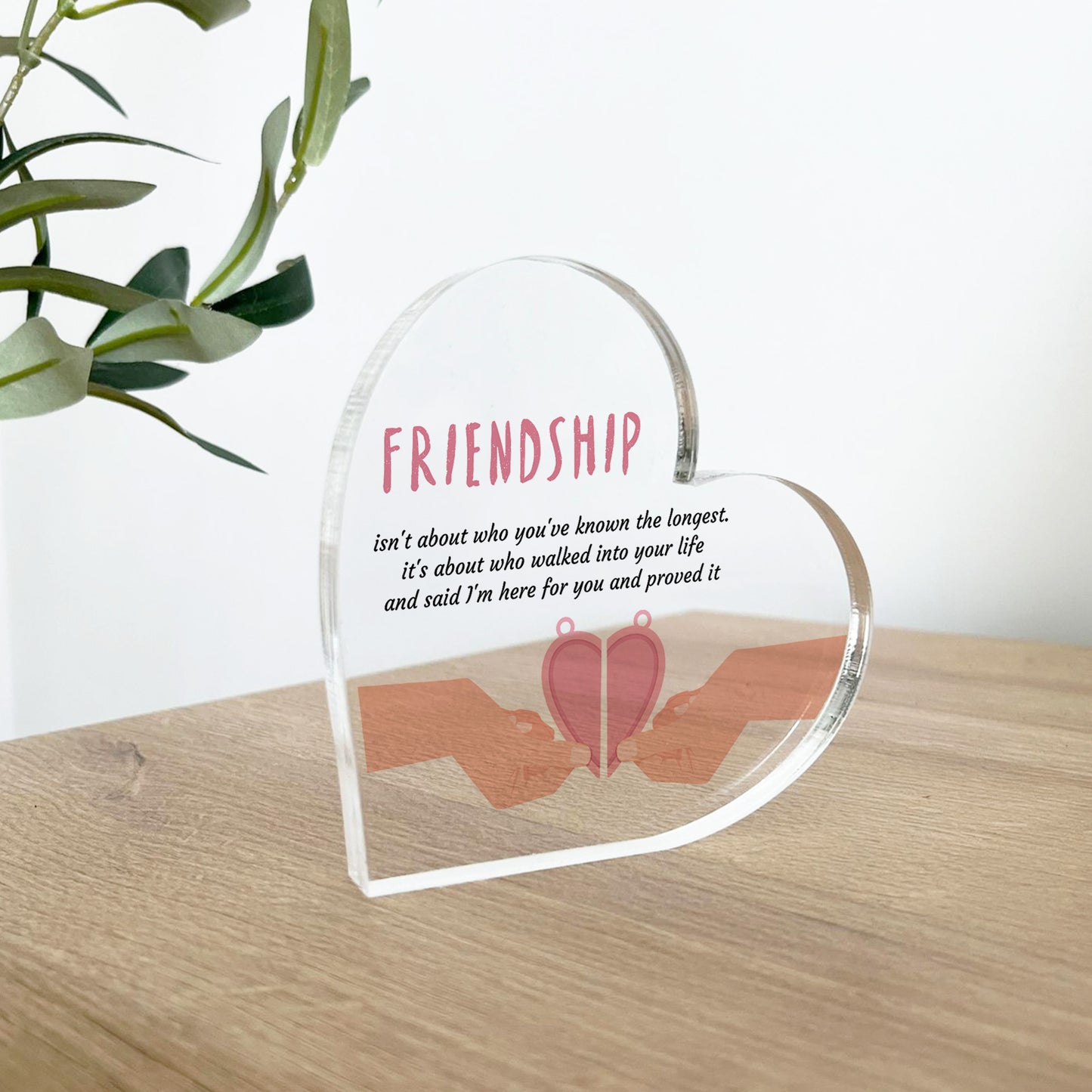Heart Shaped Friendship Plaque Thank You Gift For Best Friend