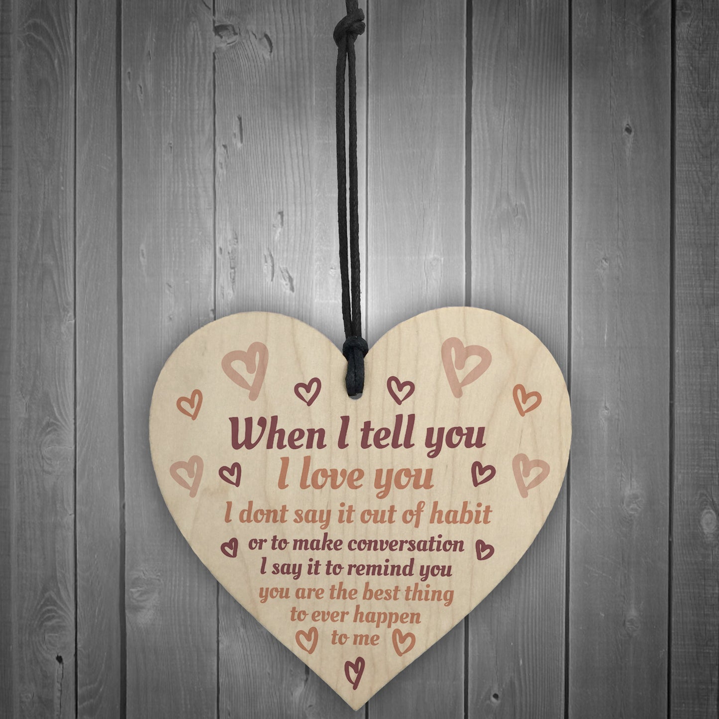 Anniversary Gift For Him Her Hanging Heart Plaque Husband Wife