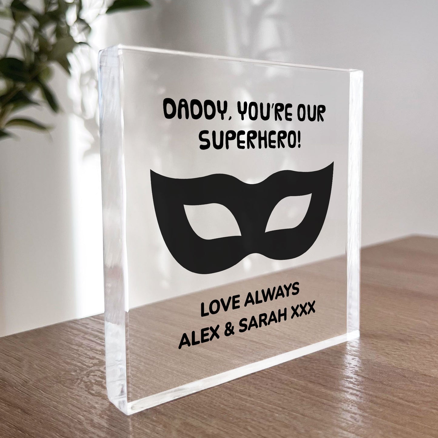 DADDY YOU ARE OUR SUPERHERO PLAQUE Personalised Gift For Daddy