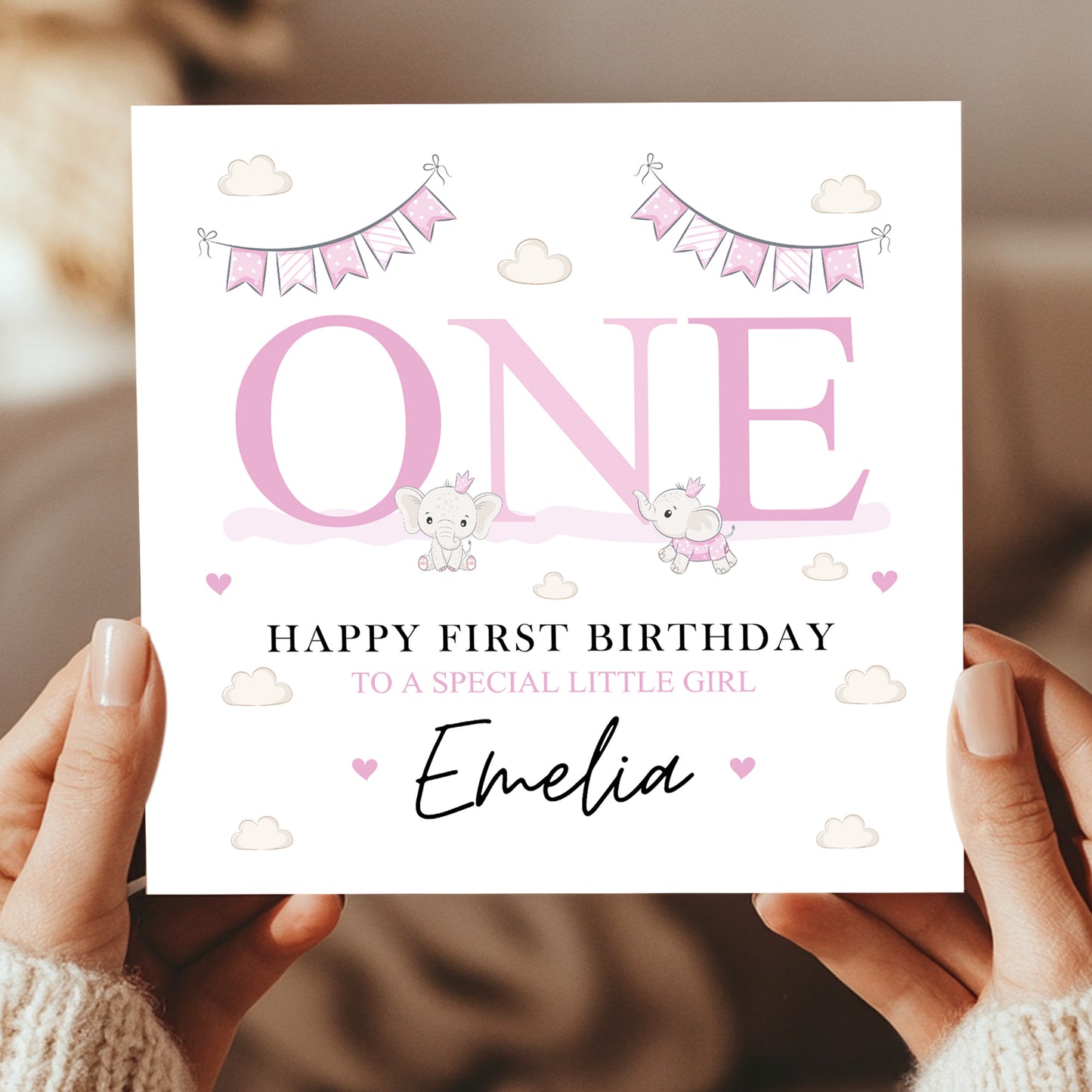 Personalised First Birthday Card For Special Little Girl