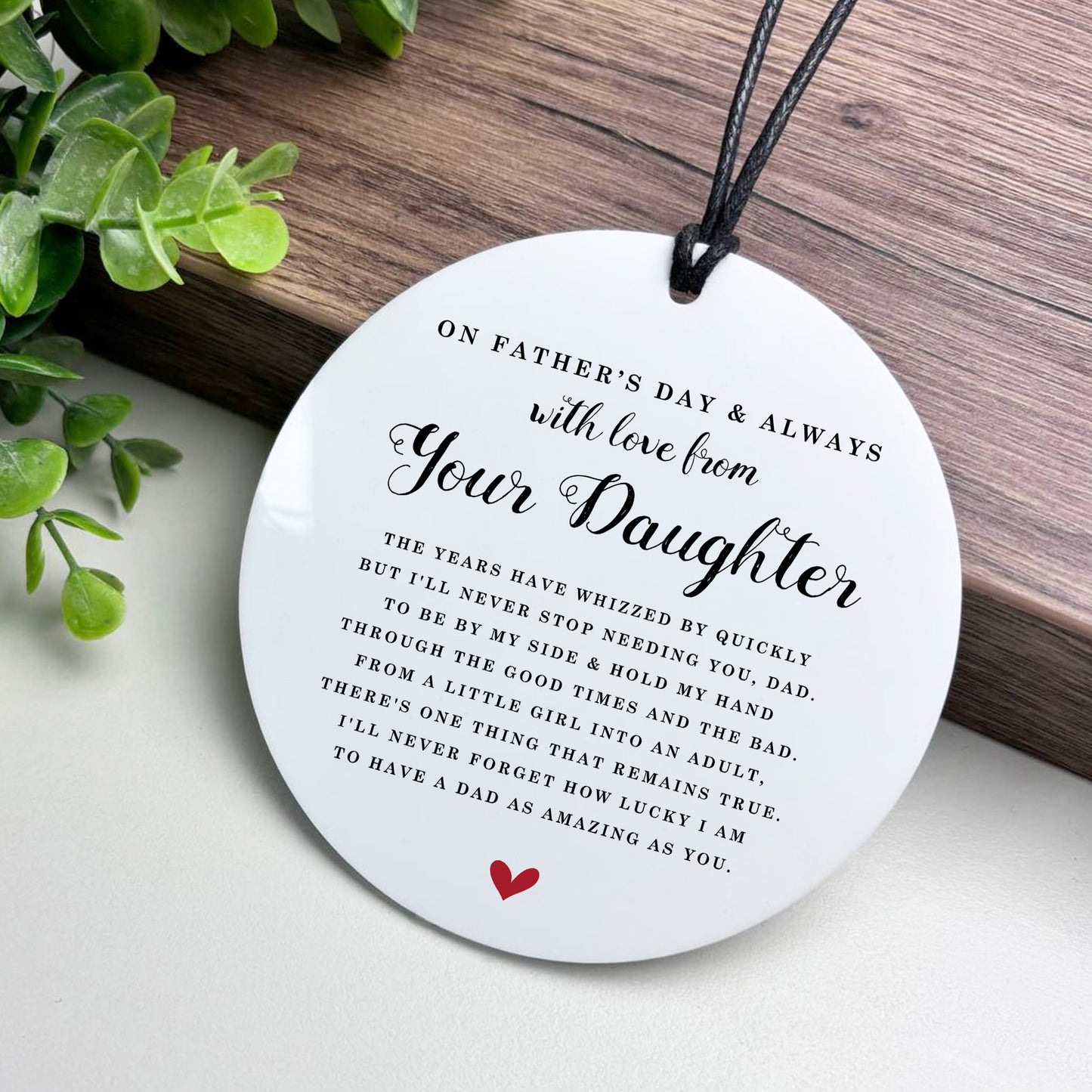 Fathers Day Gift From Your Daughter Hanging Plaque For Dad