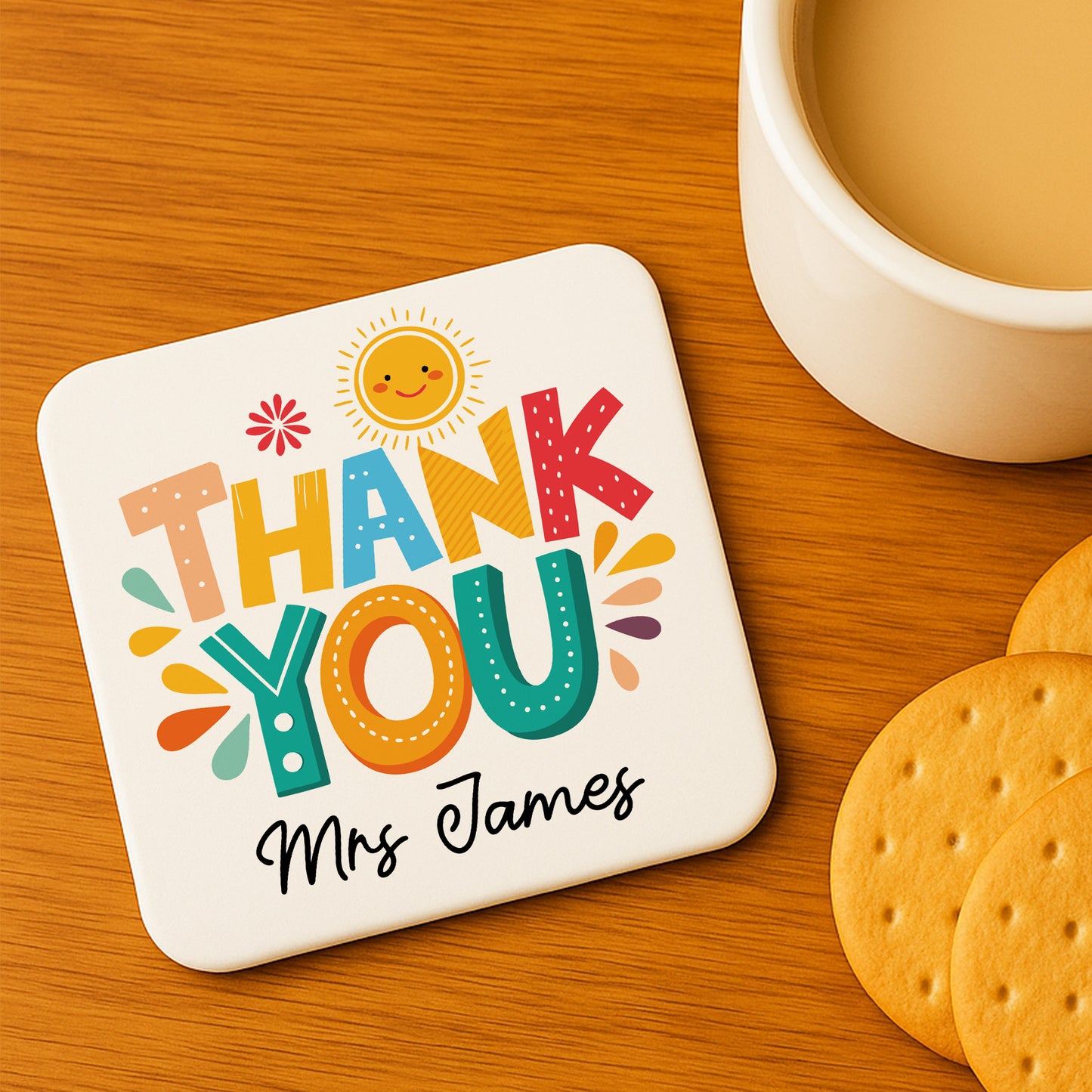Thank You Gift For Teacher Personalised Coaster From Student