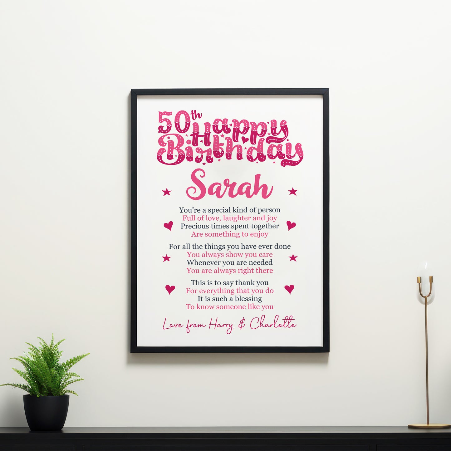 PERSONALISED 50th Birthday Gifts For Her Gift For Daughter