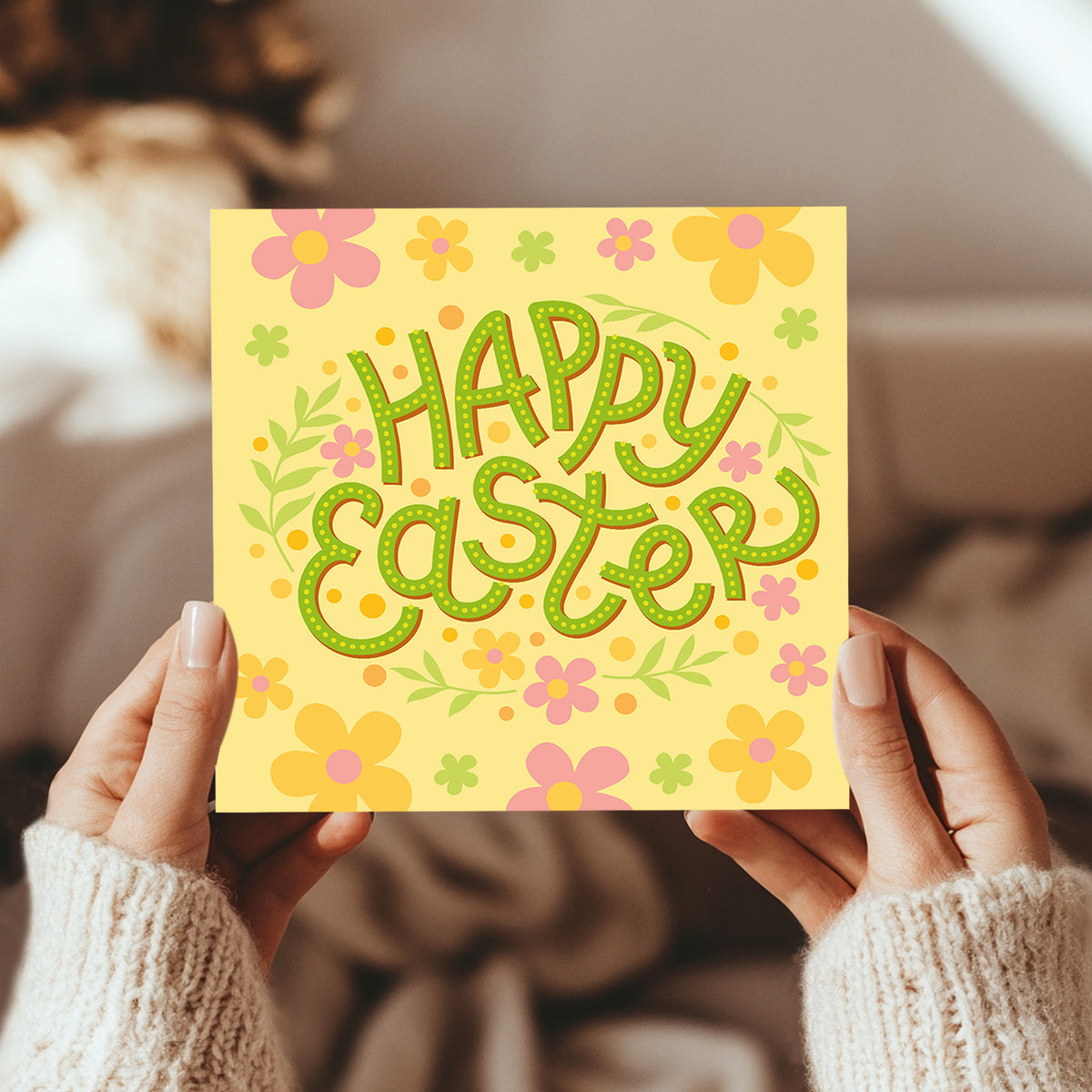 Colourful Easter Card Cute Easter Card Happy Easter Card