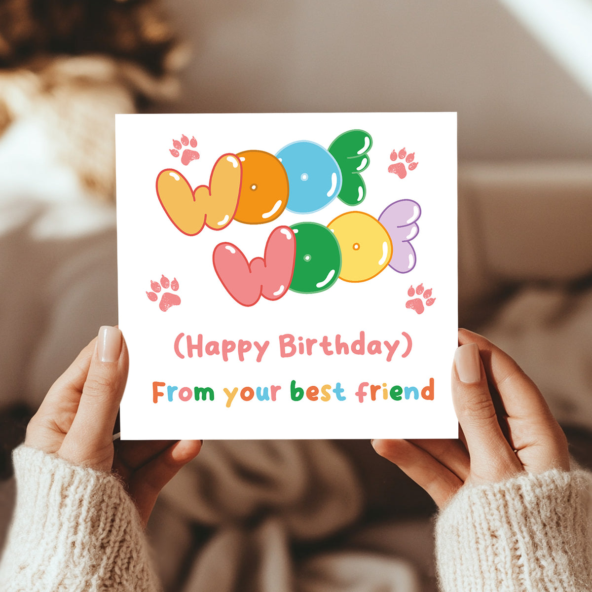 Funny Birthday Card From The Dog Woof Woof Happy Birthday Card