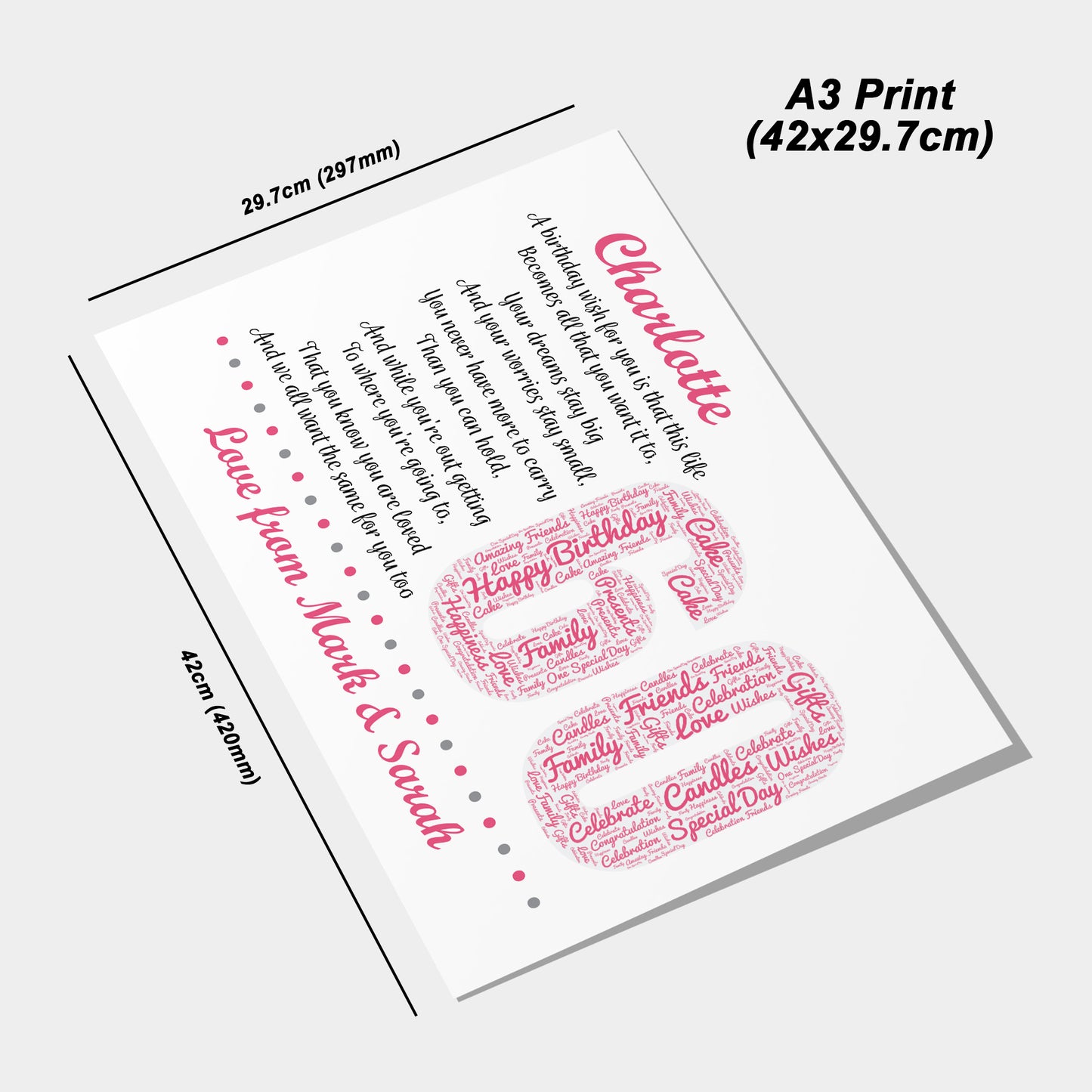 Personalised 60th Birthday Gifts for Her Women Wife Mum Nan