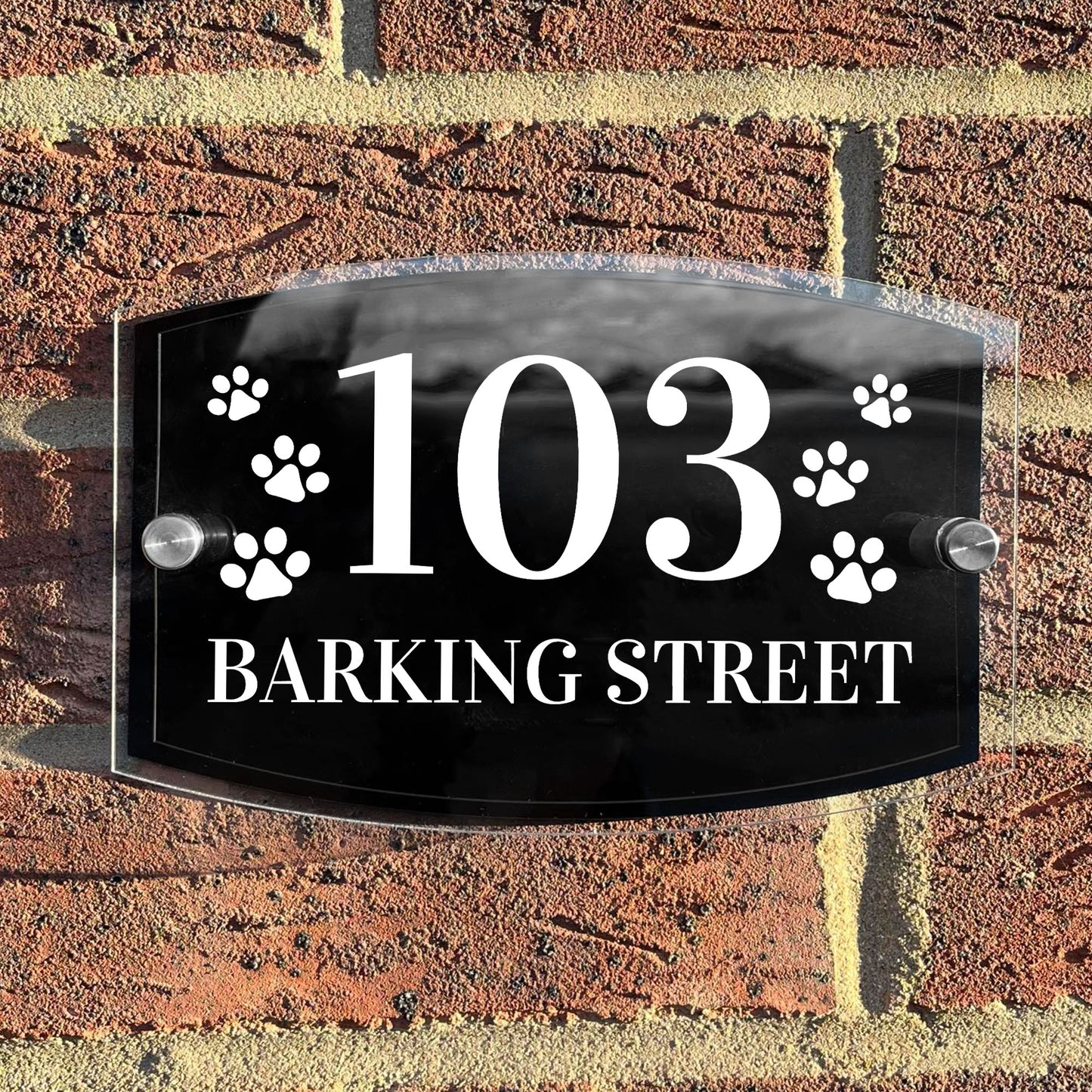 Dog Theme House Sign Plaque Door Number 1 - 9999 Personalised