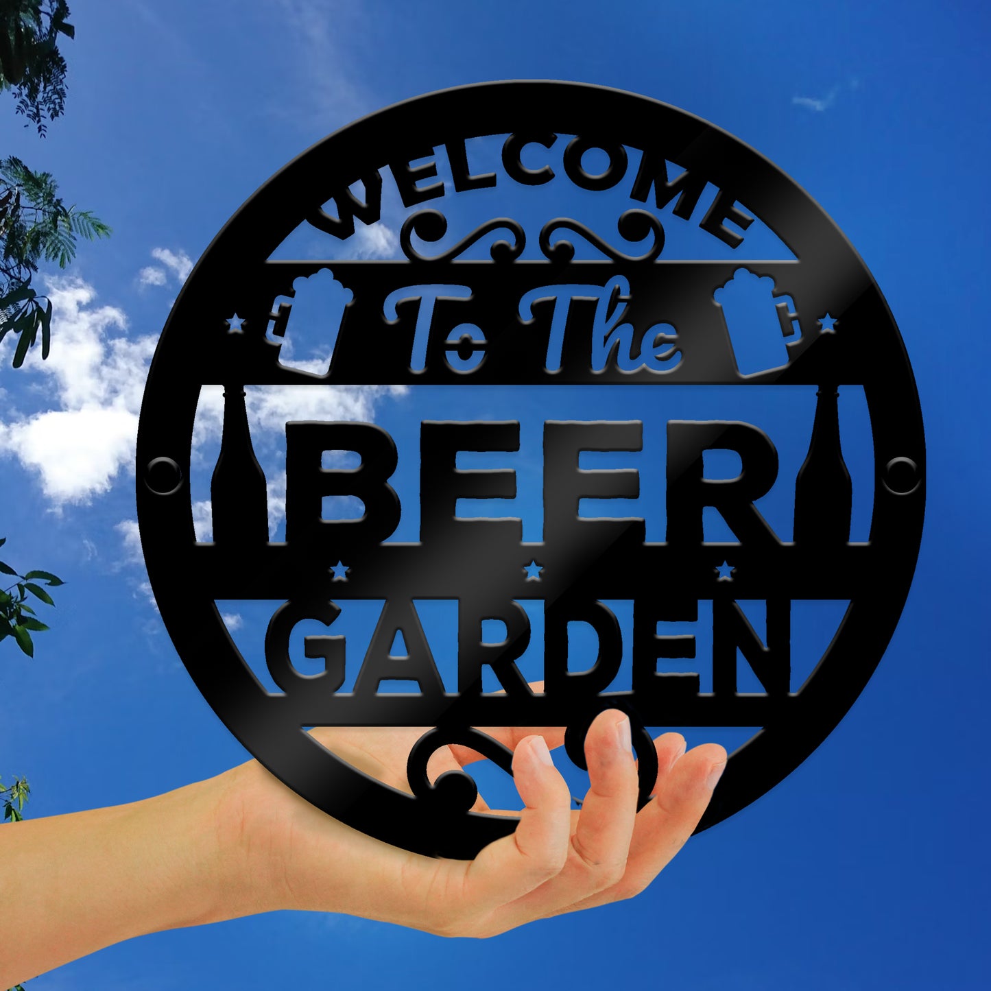 Beer Garden Welcome Signs For Outside Home Bar Pub 35x35cm
