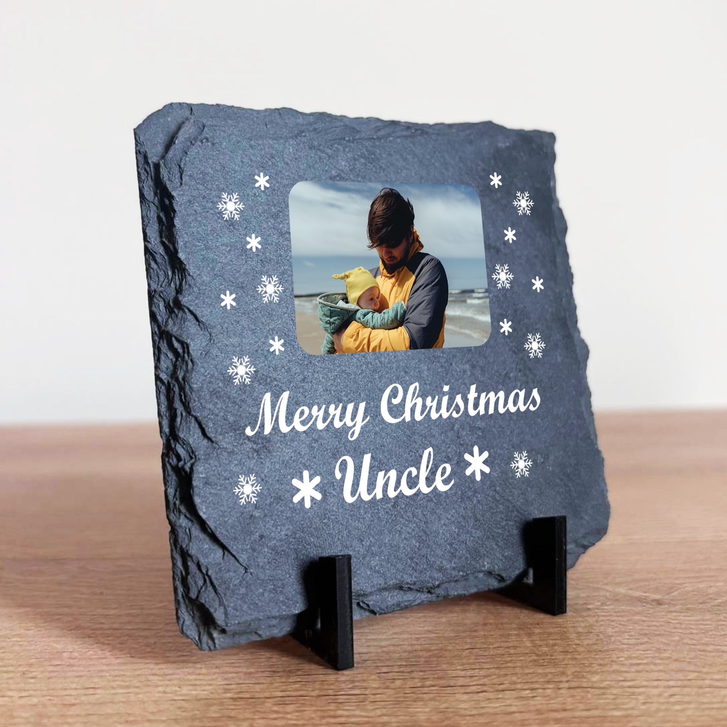 Merry Christmas Gift For Uncle Slate Sign Photo Plaque