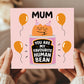 Card For Mum My Favourite Human Bean Mum Card From Daughter Son