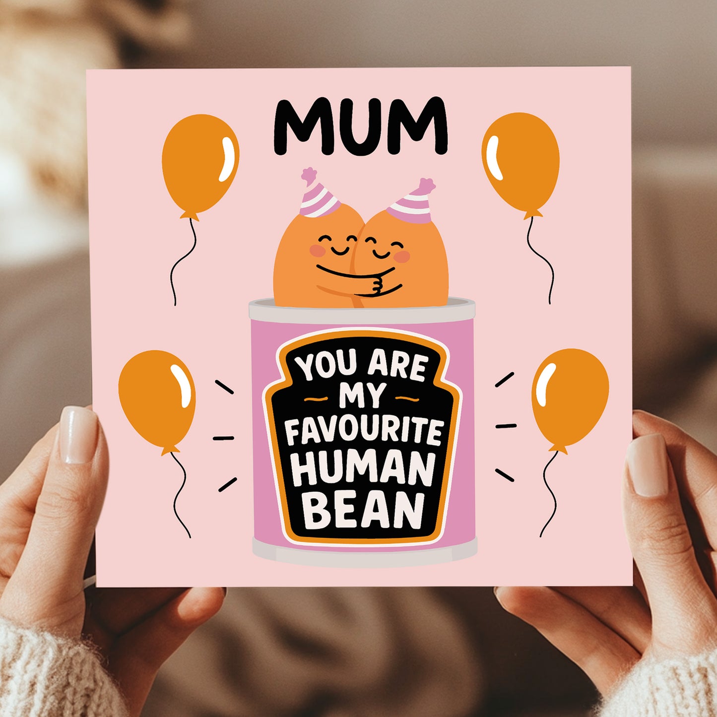 Card For Mum My Favourite Human Bean Mum Card From Daughter Son