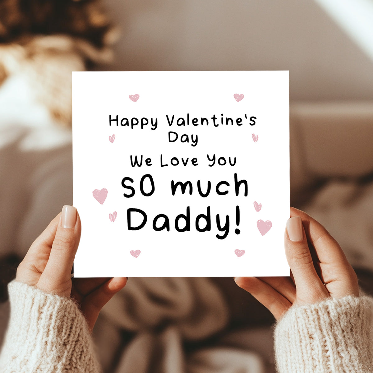 Daddy Valentine Card Daddy Valentines Gift From Daughter Son