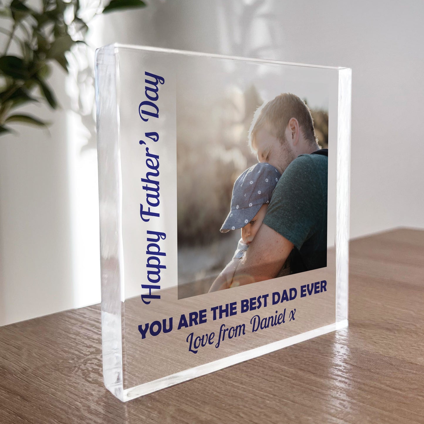 Fathers Day Gift For BEST DAD EVER Personalised Clear Block