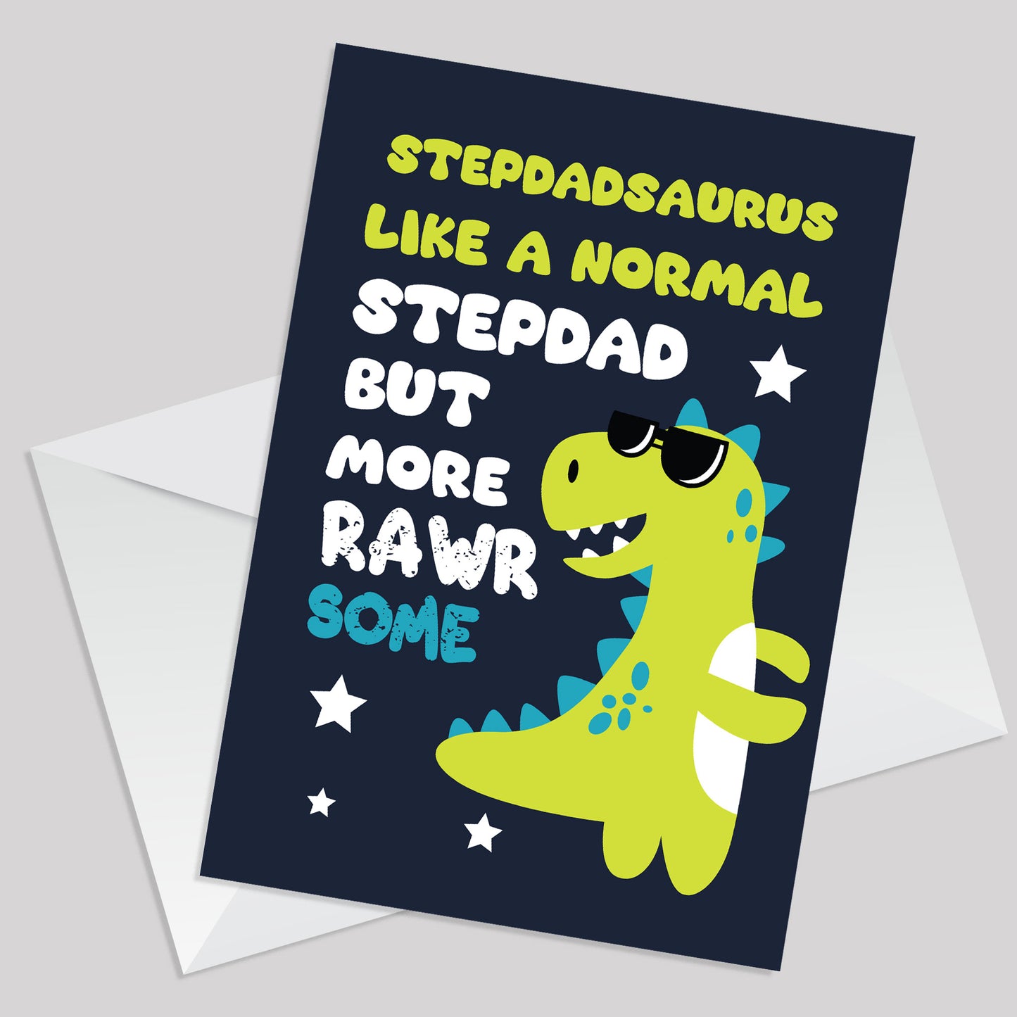 Fathers Day Cards for Stepdad Stepdadsaurus Stepdad Birthday