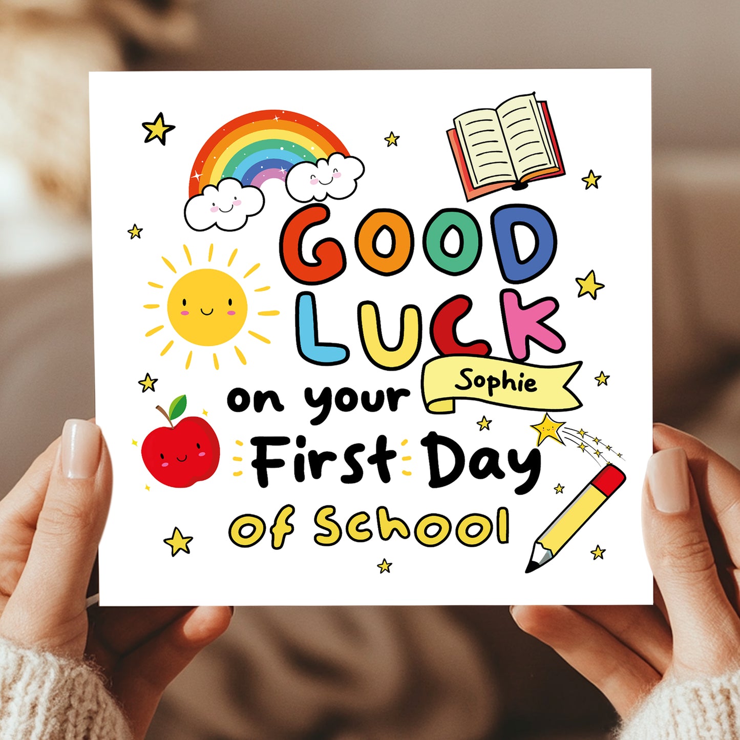 Personalised First Day Of School Card For Son Daughter GOOD LUCK