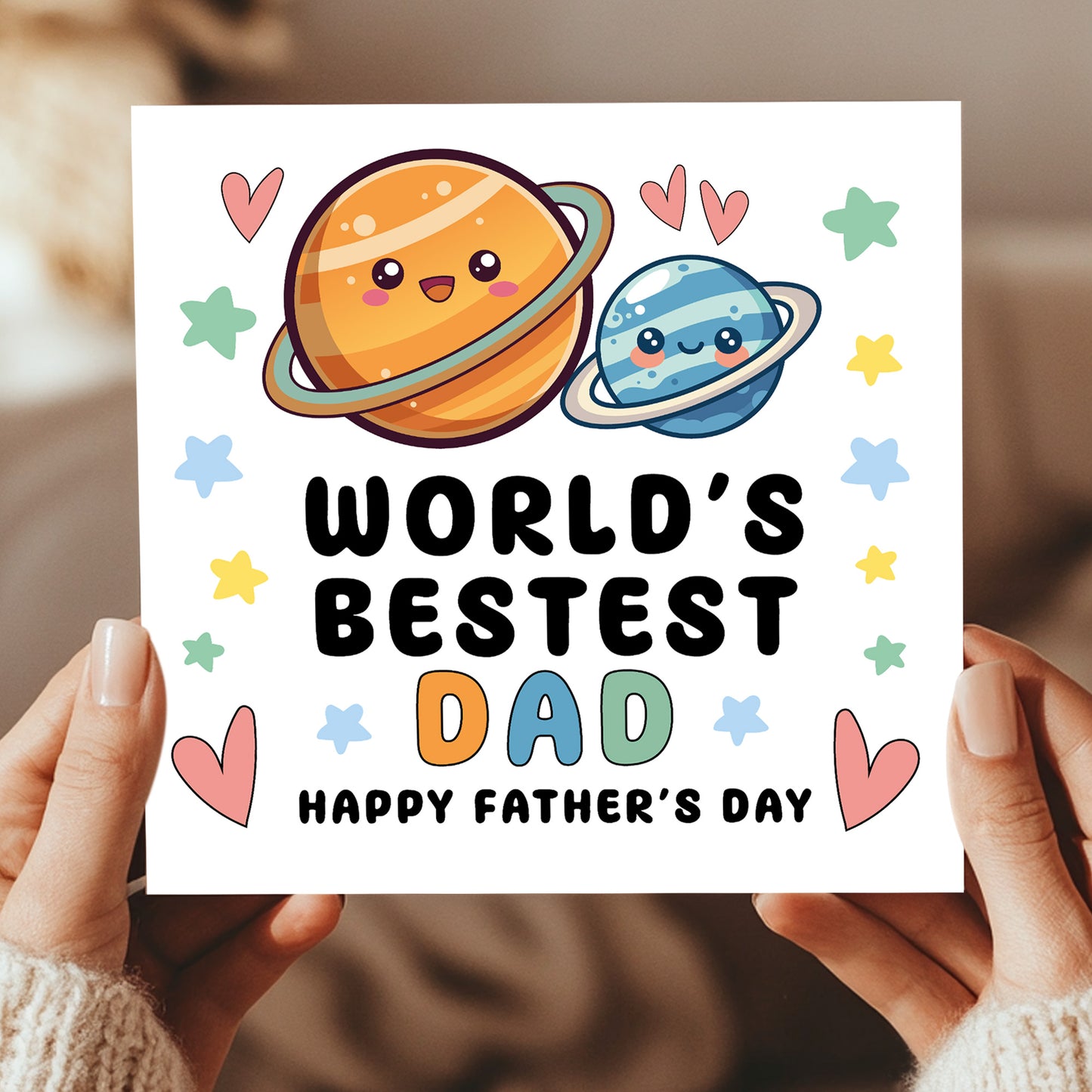 Fathers Day Card For Dad Worlds Best Dad Card From Daughter Son